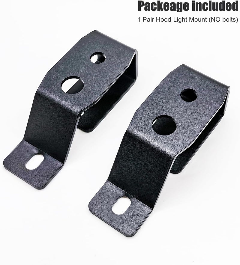 DarSeity Low Profile Windshield Mount Hood Hinges Ditch Light Brackets for Ford Bronco 2021-2024, for Auxiliary Off-Road Lighting (for Ford Bronco) - Image 5